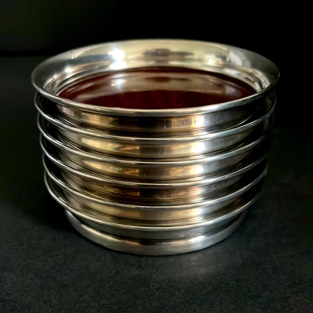 Mid Century Modern Formica Silver Plated Coasters